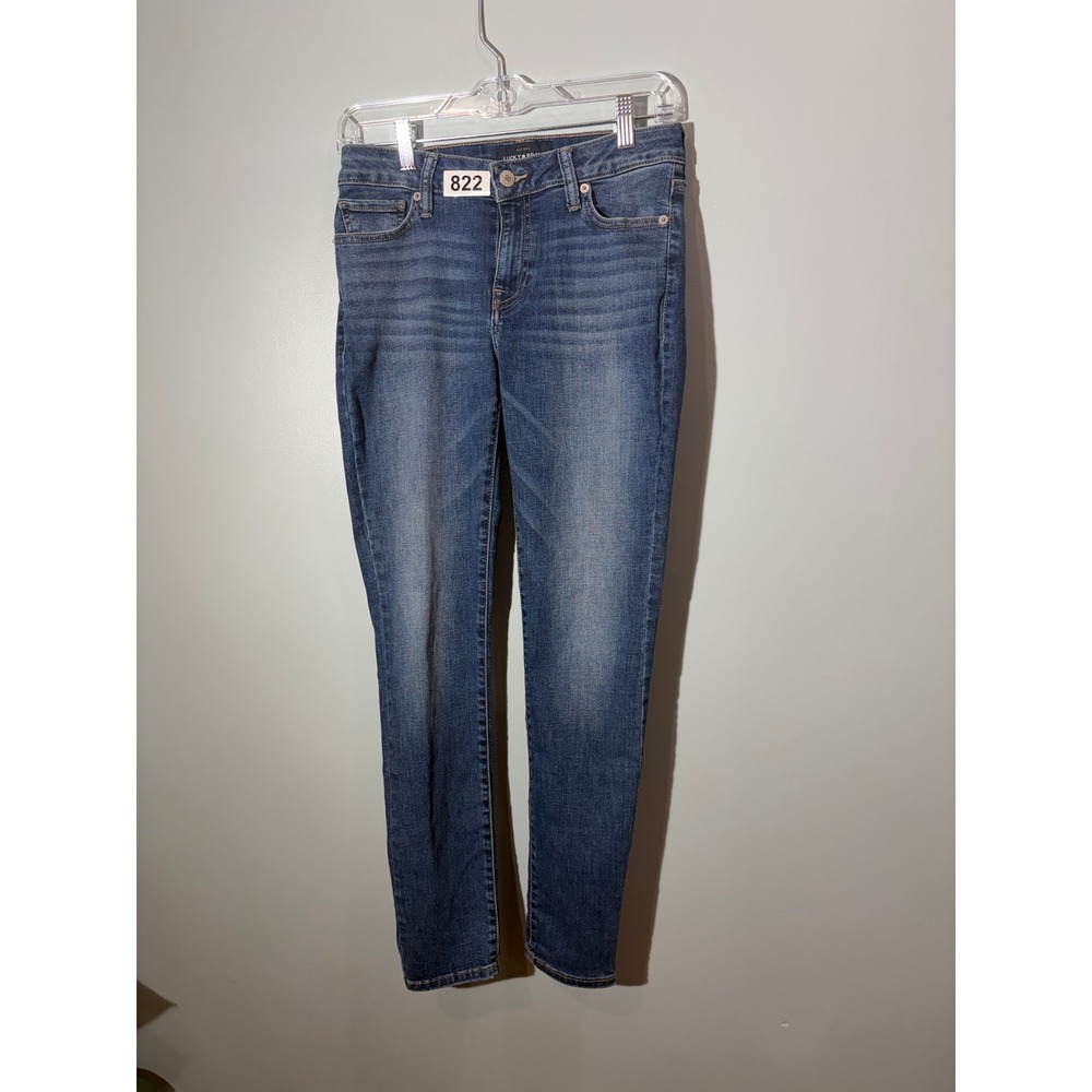 Lucky‎ Brand Womens Mid Rise Skinny Jeans Medium Wash Denim Size 4 27 Regular